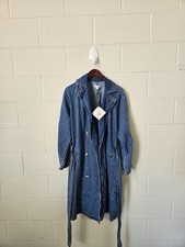NWT Ava & Viv Blue Denim Trench Coat Medium Wash picture