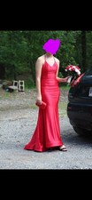 Jessica Angel  V-neck Halter Open Back Maxi Gown Red Size XXSmall  Prom, Formal picture
