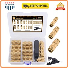 CheeMuii 23PCS Brass DOT Air Line Fittings Kit Push Lock DOT Straight Union picture