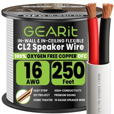 GearIT 16/2 Speaker Wire (250 Feet) 16AWG Gauge - in Wall Audio Speaker Wire picture