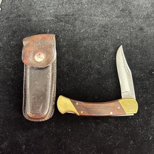 Vintage Uncle Henry Schrade LB7 USA Lockback Knife with Sheath picture