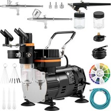 Airbrush Kit Dual-action Airbrush Compressor Art Makeup Model with 3 Airbrushes picture