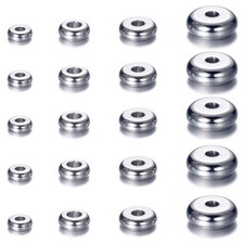 160pcs 4mm 5mm 6mm 8mm Stainless Steel Flat Round Bead Spacers Jewelry Findings picture