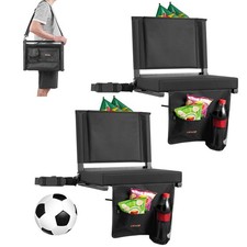 VEVOR 2PCS Stadium Seat Folding Bleacher Seat with Back Support & Thick Cushion picture