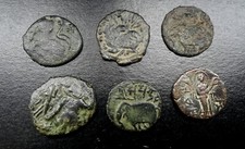 Rare Ancient Indo- Greek Kingdom Bronze Coin Group (6) 174-165 B.C. + or - picture