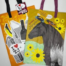 Set of 2 Trader Joe’s State Tote Bags — NY NYC MANHATTAN BROOKLYN + MARYLAND MD picture