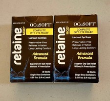 TWO (2) OCuSOFT Retaine MGD Advance Formula Emulsion 30 Single-Dose Containers picture