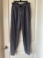 Lululemon Womens Heather Gray Navy Jogger Sweatpants XS Stain Disclosed picture