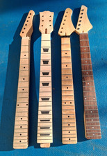 4 ELECTRIC GUITAR NECK PROJECTS, TELE TYPE, 2 STRAT TYPES, ONE GIBSON TYPE picture