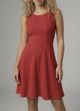 NWT Talbots Women’s Size SP Red Cotton Blend Sleeveless Fit & Flare Dress picture