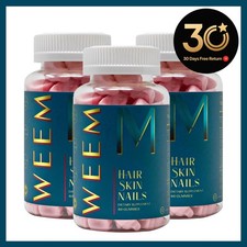 1-3X Skin Care Hair Gummies & Nails WEEM Top-Grade - Biotin Vitamins 60 Gummies picture