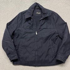 Dockers Jacket Mens L Blue 90's Grandpa Full Zip Fleece Lined Classic Premium picture