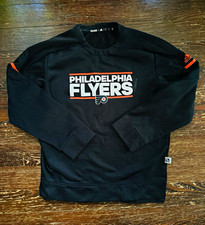 adidas Philadelphia Flyers NHL Black Crewneck Sweatshirt Top Size M picture