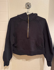 Lululemon Scuba Oversized Half-Zip Hoodie - Black w/Gold  Zipper Size XS/S  EUC picture