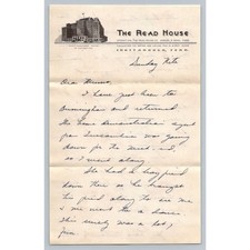Vintage 1930s 1940s Read House Hotel Letterhead Chattanooga Tennessee Ephemera picture