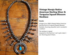 Native Vintage Squash Blossom Necklace picture
