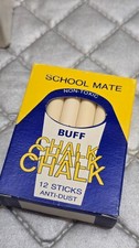 Vintage School Mate Buff Chalk No.212-412 - One (1) Box of 12 Pieces/Sticks picture
