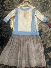 Antique Edwardian Garden Dress for German Bisque Doll Tea Stained Dress picture