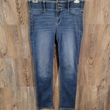 APT 9 Tummy Control Straight Jeans Sz 12 x 30 Mid Rise Medium Wash Elastic Waist picture