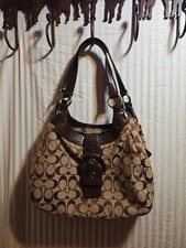 Vintage Coach SoHo Lynn Signature Hobo Bag F17094 Canvas Leather  picture
