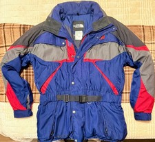 Vintage 90s The North Face TNFX Ski Jacket Mens XL Belted Blue Red Gray Parka picture