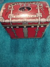 Vintage Swee-Touch-Nee-Tea Aristocrat Empty Tin Chest Made in England Rare Metal picture