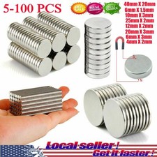 5~100 PCS Super Strong N35 Round Disc Neodymium Mini Fridge Magnets Rare Earth picture