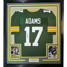 FRAMED Signed DAVANTE ADAMS 35x39 Green Bay Green Jersey JSA COA picture