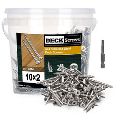 304 Stainless Steel Wood Screws, Flat Head T25 Torx Drive Deck Screws, #10X2 In picture