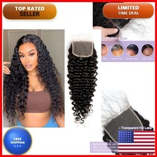 DSEKCAIN 5x5 Deep Wave Closure Transparent HD 100% Human Hair Slightly Pre picture