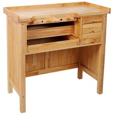Sturdy Solid Wood Workbench for Jewelry Making with Practical Drawers picture