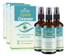 NOVEHA Antimicrobial Eyelid & Lash Cleanser 3-Pack 4 oz Hypochlorous Acid 0.02% picture