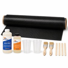 Carbon Fiber Skinning Kit 50in x 1 Yard 5.7oz 3K 2x2 Twill + Epoxy 12.5 Sq Ft picture