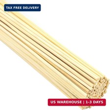 100 Pack Wooden Dowel Rods 1/8 x 12 Inch Unfinished Natural Wood Round... picture