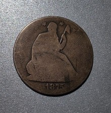1875 CC Seated Half Dollar Carson City Nice Filler Not Holed Better Date Worn picture
