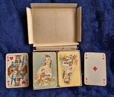VTG GERMAN DDR Altenburger Blumenmädchen Playing Cards  Full 2-Deck Rummy Set picture