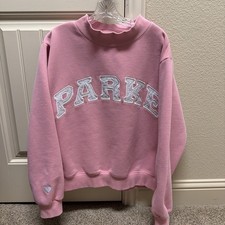 RARE PARKE Valentine's Varsity Mockneck in Blush Lavender Size L/XL picture