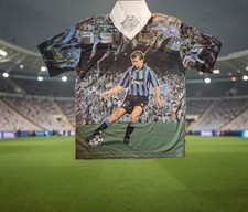 Vintage 90s Inter Milan Nicola Berti Bootleg Photo Shirt 1993 Graphic Jersey XL picture