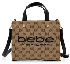 Bebe Talulla Mini Satchel Beige Handbag Purse – Chic Structured Crossbody  picture