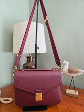 Melodie Cecile Paris 15 Burgundy Togo Leather Satchel Crossbody Bag NWOT picture