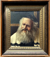 FRAMED ANTIQUE RABBI OIL PAINTING ~ RARE JUDAICA  from CHICAGO’s ATLAS GALLERIES picture