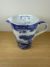 Vintage Spode Blue Italian Measuring Jug 1 Pint 500ml Made in England picture