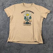 Aeropostale Keep Growing Daisy T-Shirt Men's Size Large Short Sleeve Beige picture