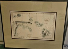 Lahaina Printsellers Sandwich Islands Map 1982 Limited Edition Framed Hawaii picture