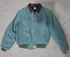 Vintage Carhartt JQ2394 Santa Fe Bomber Work Canvas Jacket Aspen Green XL picture
