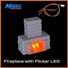 N Scale 1:160 Fireplace with Flicker LED | Model Scenery World picture