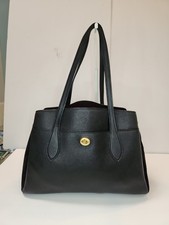 COACH Laura Carryall 89486 Black Leather Suede Block Tote Handbag Turnlock RARE picture