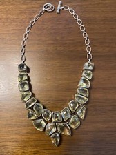 Outstanding magnificent Sterling Silver Bib necklace Over 200 Cts. Of citrine  picture