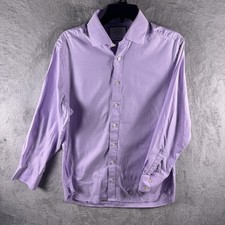 Charles Tyrwhitt Dress Shirt Mens 15.5/33 Purple Geometric Slim Fit Long Sleeve picture