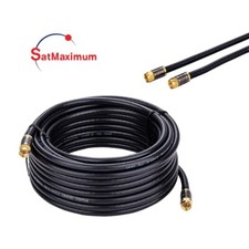 RG6 QUAD Shield Coax Cable Black TV Antenna Satellite 3ft-100ft Multi-Pack Lot picture
